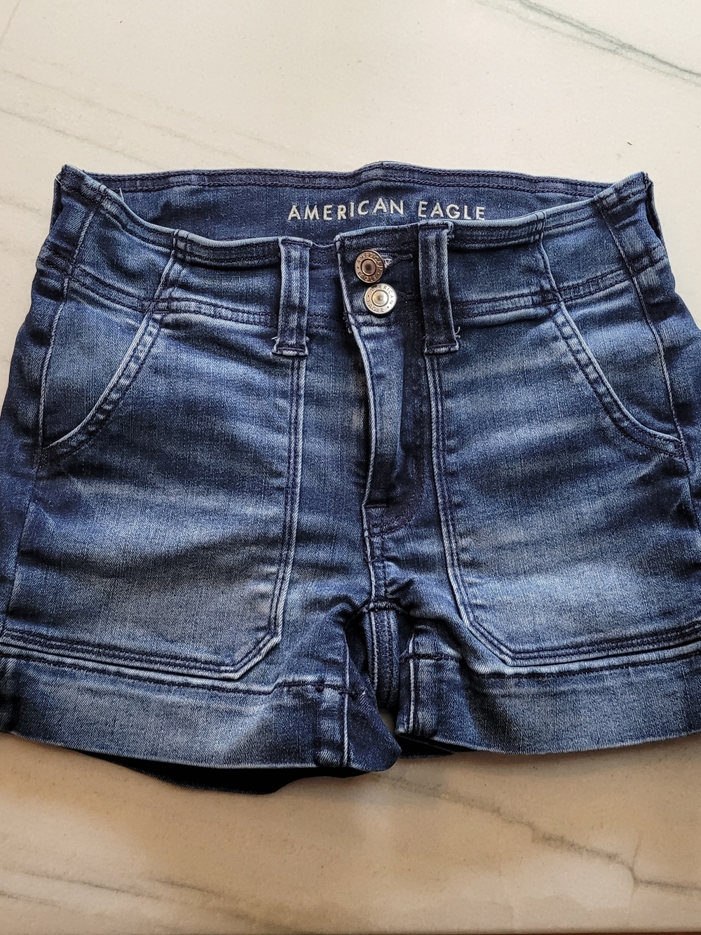 American Eagle Outfitters Indigo Blue High-Rise Denim Shorts